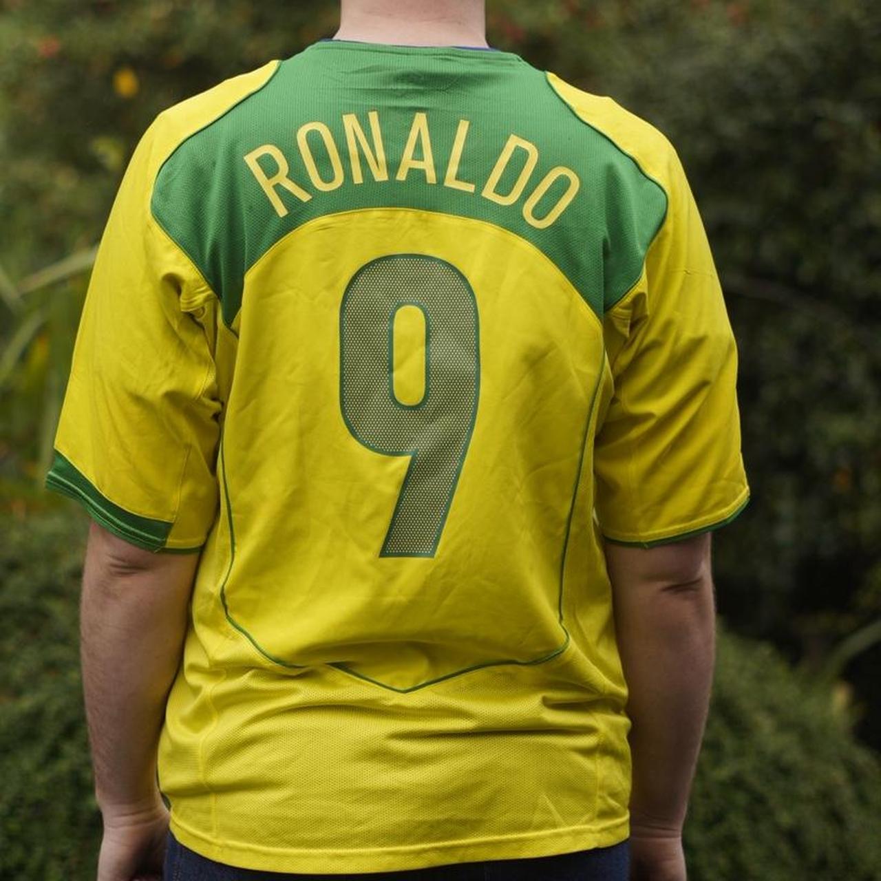 2004 Brazil Home Shirt by Nike - Ronaldo #9. Size XL