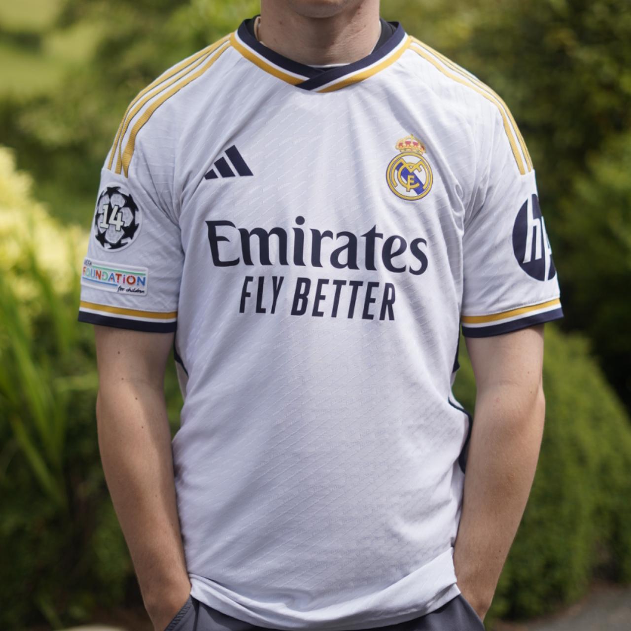 2023/24 Real Madrid Home Shirt by Adidas - Bellingham #5. Size Medium
