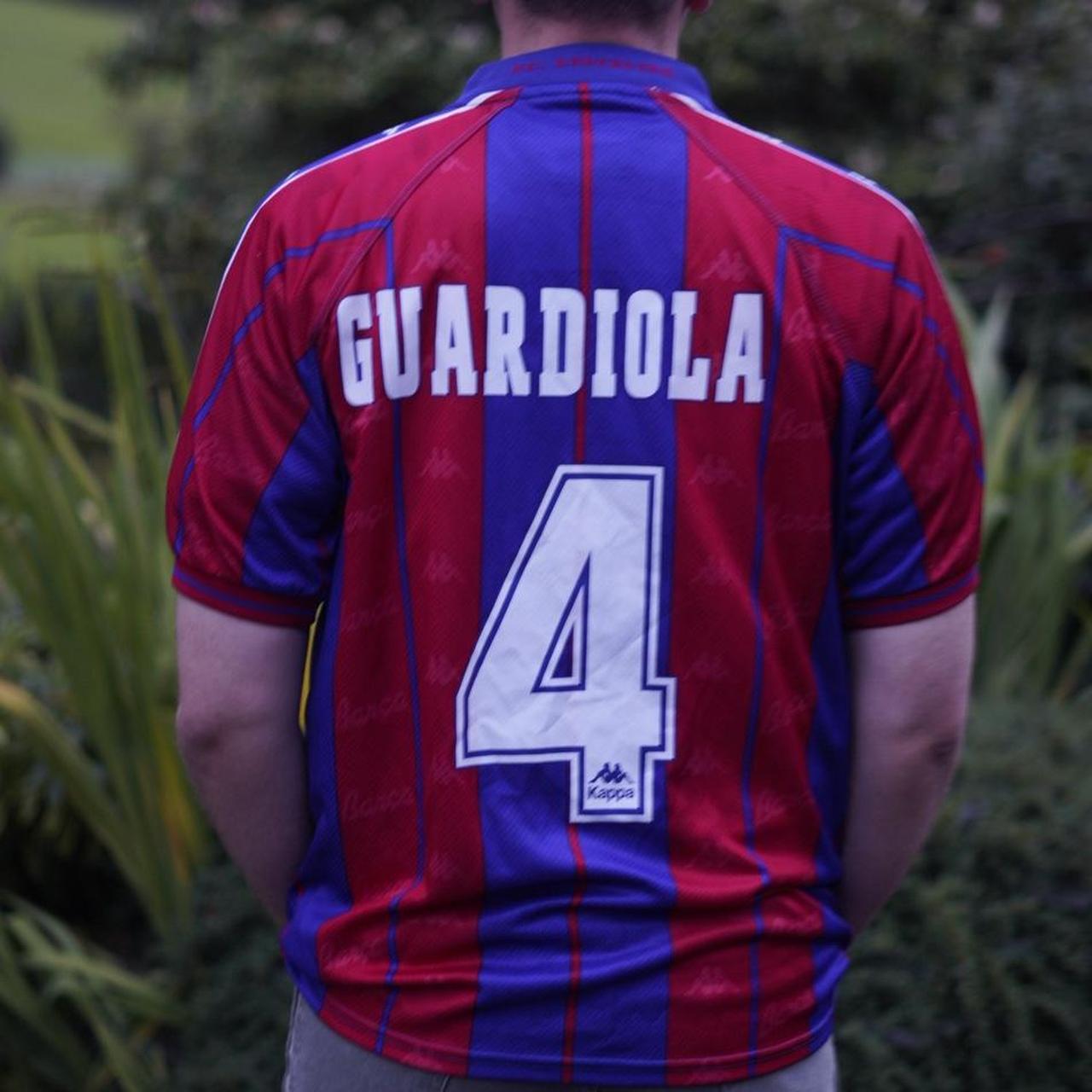 1997/98 Barcelona Home Shirt by Kappa - Guardiola #4. Size XL