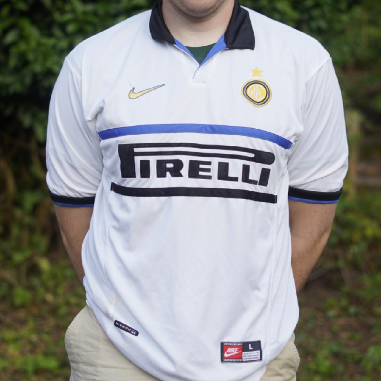 1998/99 Inter Milan Away Shirt by Nike - Zamorano #1+8. Size Large.