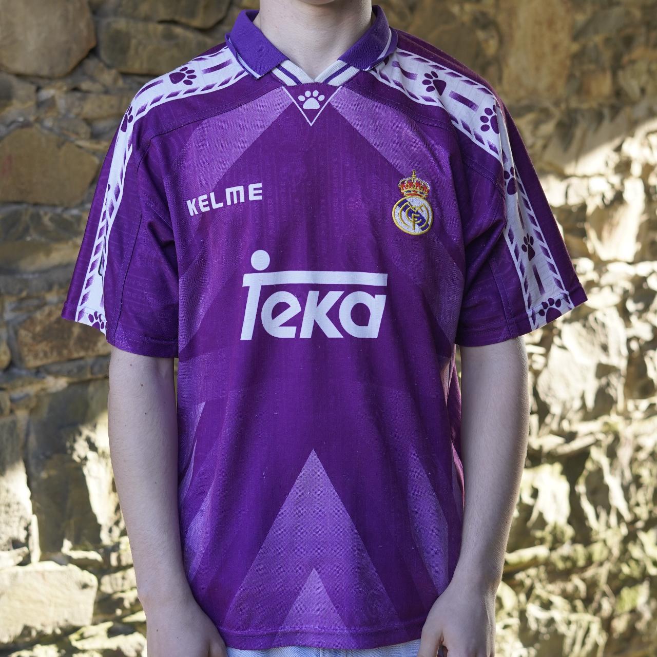 1996/97 Real Madrid Away Shirt by Kelme. Size Medium.