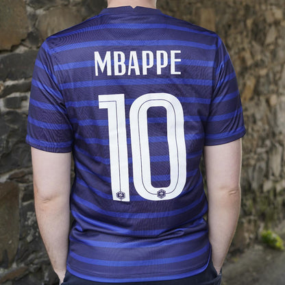 2019/20 France Home Shirt by Nike - Mbappe #10. Size Medium.