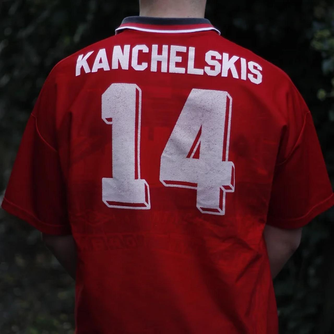 Manchester United 1994/96 Home Shirt by Umbro - Kanchelskis #14. Size Large