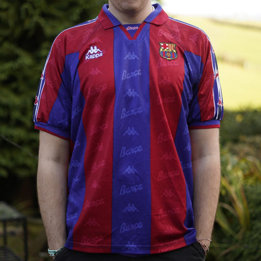 1996/97 Barcelona Home Shirt by Kappa. Size XL