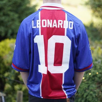 1996/97 PSG Home Shirt by Nike - Leonardo #10. Size Large.