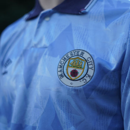 1989/91 Manchester City Home Shirt by Umbro. Size Small