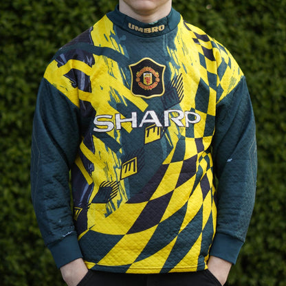 1994/96 Manchester United Goalkeeper Third Shirt by Umbro - Schmeichel #1. Size Small