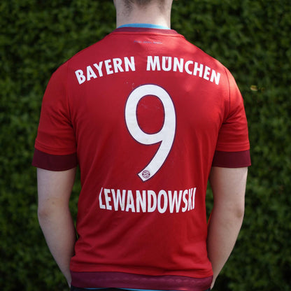 2015/16 Bayern Munich Home Shirt by Adidas - Lewandowski #9. Size XS