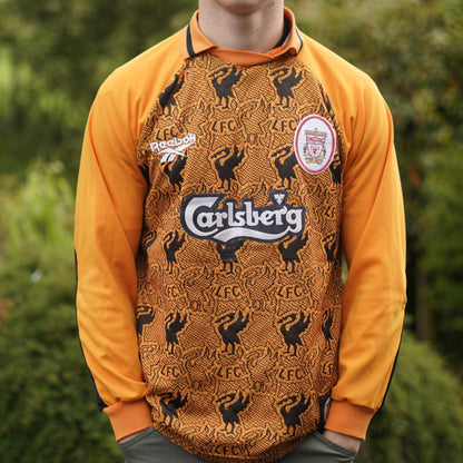 1996/97 Liverpool Goalkeeper Away Shirt by Reebok. Size Small