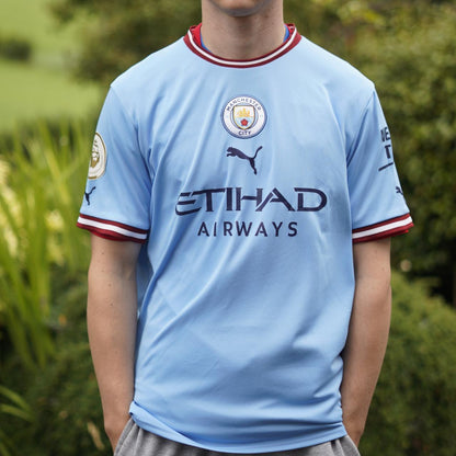 2022/23 Manchester City Home Shirt by Puma - De Bruyne #17. Size Large