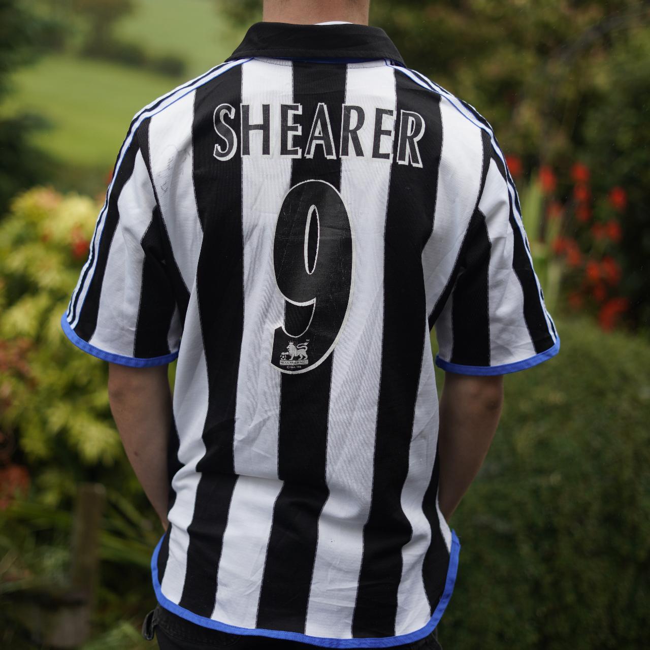 1999/00 Newcastle United Home Shirt by Adidas - Shearer #9. Size Medium.