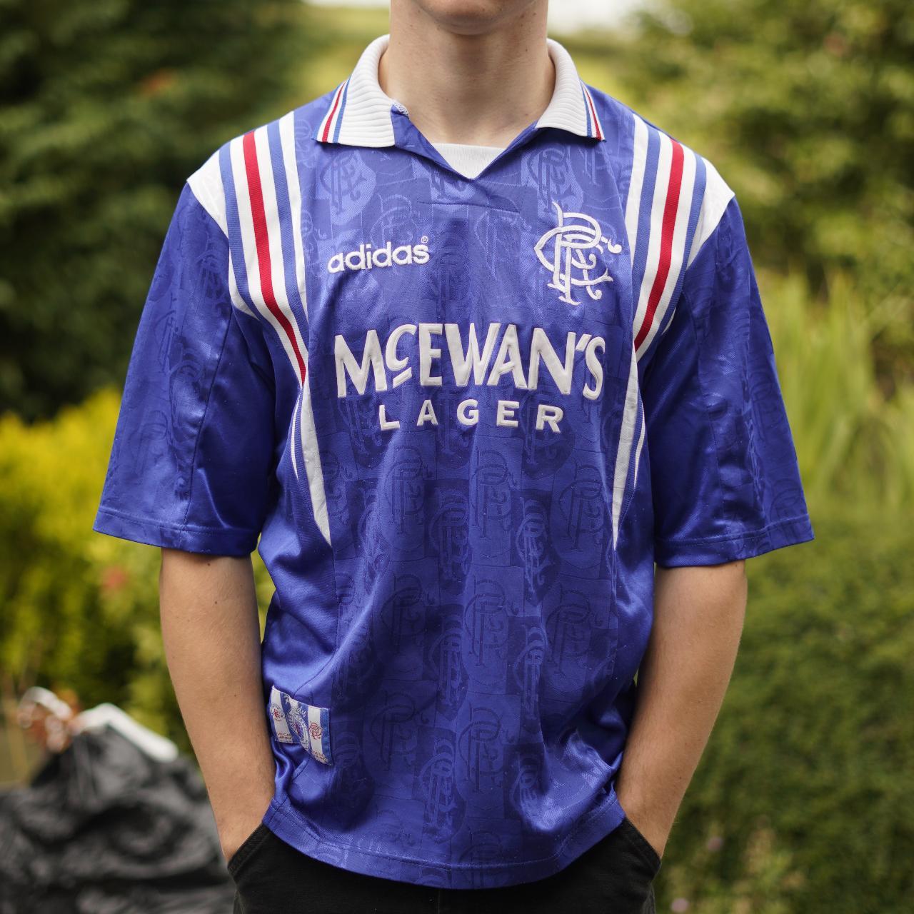 1996/97 Rangers Home Shirt by Adidas. Size Medium