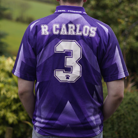 1996/97 Real Madrid Away Shirt by Kelme - Roberto Carlos #3. Size Large