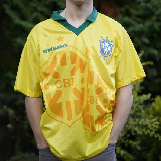 1994 Brazil Home Shirt by Umbro. Size Medium