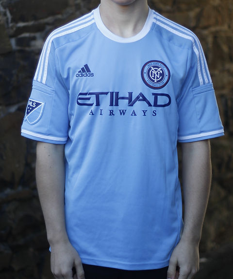 New York City FC 2014 Home Shirt by Adidas - David Villa #7. Size Medium.