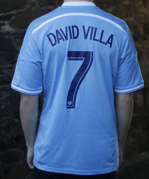 New York City FC 2014 Home Shirt by Adidas - David Villa #7. Size Medium.