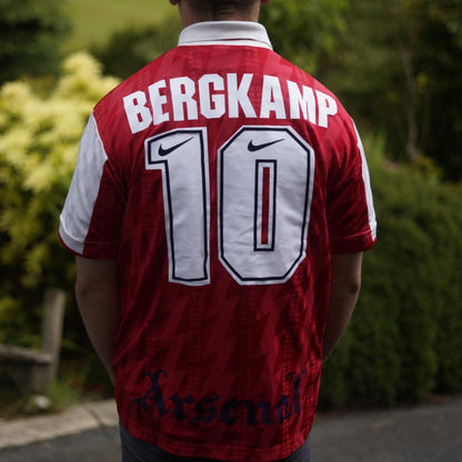 1994/95 Arsenal Home Shirt by Nike - Bergkamp #10. Size Medium