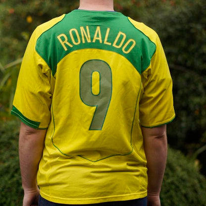 2004 Brazil Home Shirt by Nike - Ronaldo #9. Size XL