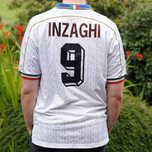 1995 Italy Away Shirt by Nike - Inzaghi #9. Size XL