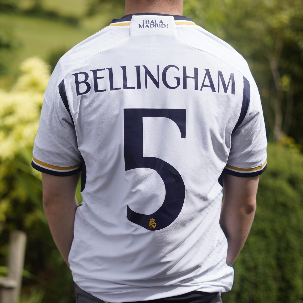 2023/24 Real Madrid Home Shirt by Adidas - Bellingham #5. Size Medium