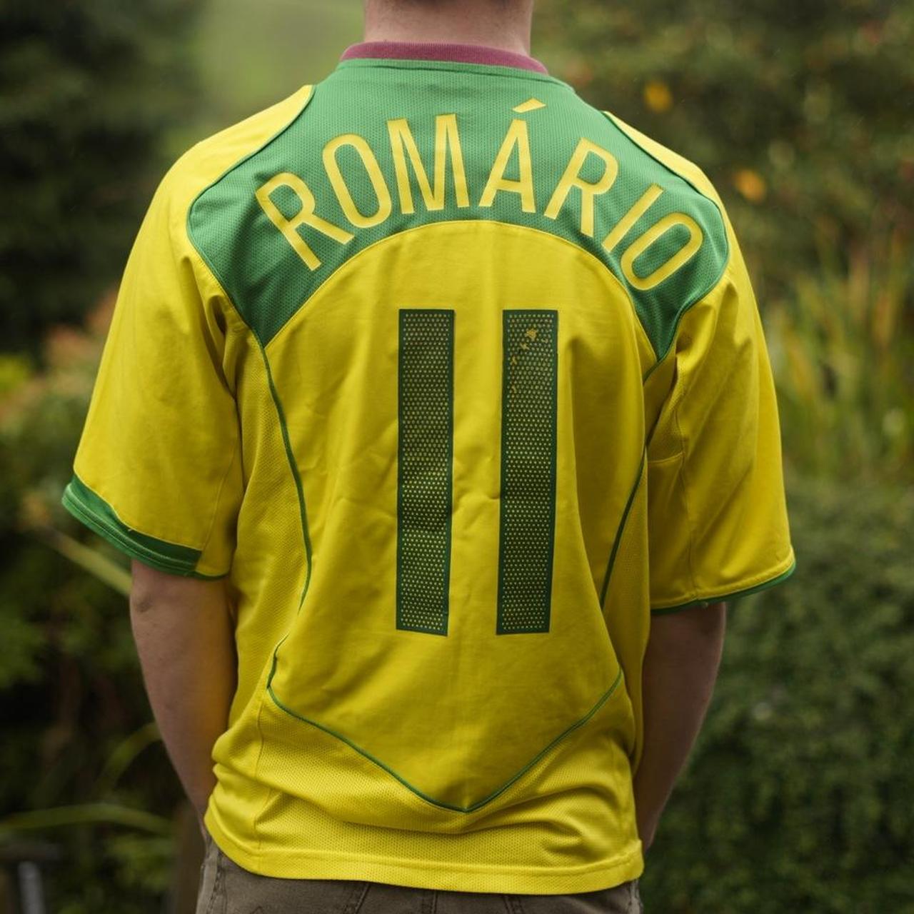 2004 Brazil Home Shirt by Nike - Romario #11. Size Medium