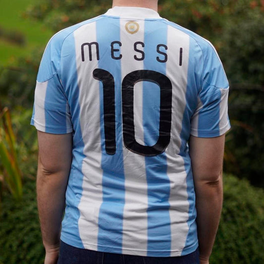 2010 Argentina Home Shirt by Adidas - Messi #10. Size Large