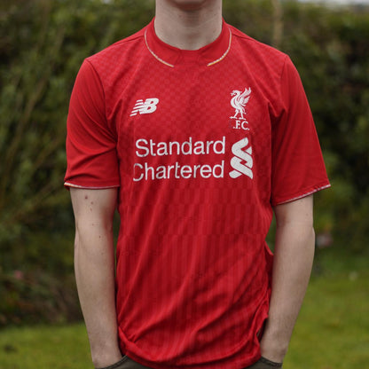 2015/16 Liverpool Home Shirt by New Balance - Coutinho #10. Size Medium