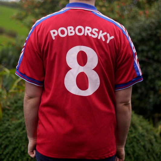 1996 Czech Republic Home Shirt by Puma - Poborsky #8. Size XL