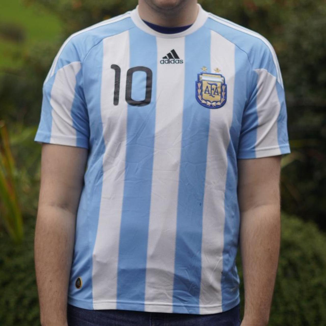 2010 Argentina Home Shirt by Adidas - Messi #10. Size Large