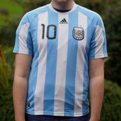 2010 Argentina Home Shirt by Adidas - Messi #10. Size Large
