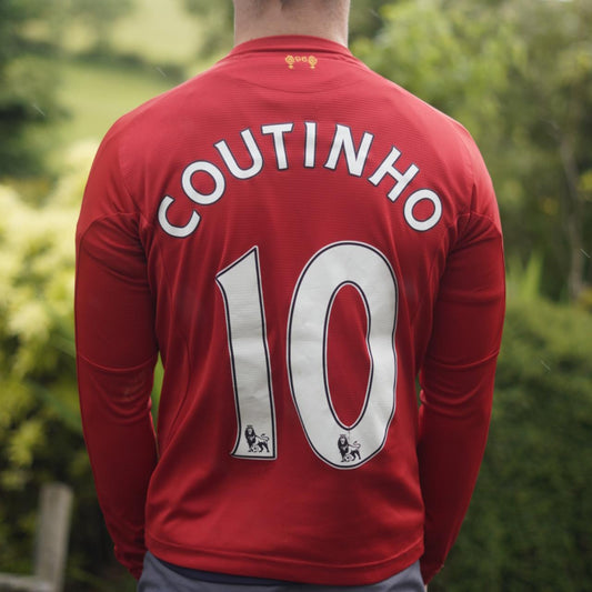 2013/14 Liverpool Home Shirt by Warrior - Coutinho #10. Size XS
