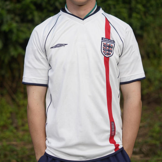 2002 England Home Shirt by Umbro. Size Medium