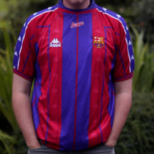 1997/98 Barcelona Home Shirt by Kappa - Guardiola #4. Size XL