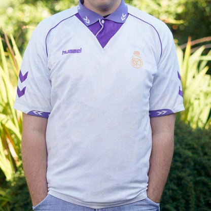 1990/92 Real Madrid Home Shirt by Hummel. Size Large