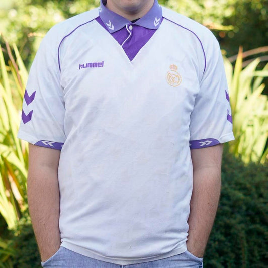 1990/92 Real Madrid Home Shirt by Hummel. Size Large