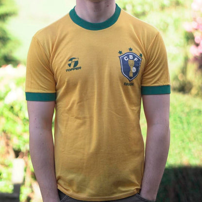 1982/85 Brazil Home Shirt by Topper - (Zico #10). Size Small