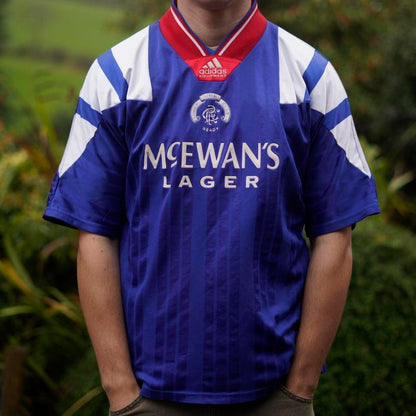 1992/94 Rangers Home Shirt by Adidas. Size Medium
